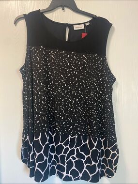 Avenue Black Multi-patterned Tank Top NWT